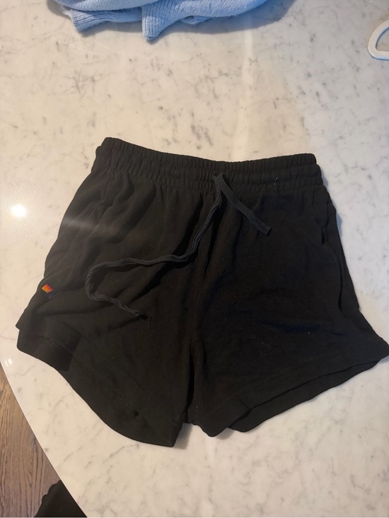 Aviator Nation Pants - Aviator Nation Black Women's Elastic Waist Athletic Shorts